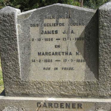 GARDENER James J.A. 1886-1959 &amp; Margaretha R. 1885-1956