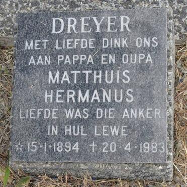 DREYER Matthuis Hermanus 1894-1983