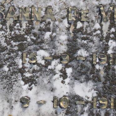 VILLIERS Susanna, de 1911-1911