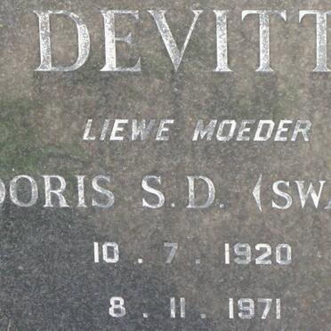 DEVITT Doris S.D. nee SWART 1920-1971