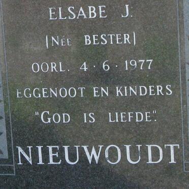 NIEUWOUDT Elsabe J. nee BESTER -1977