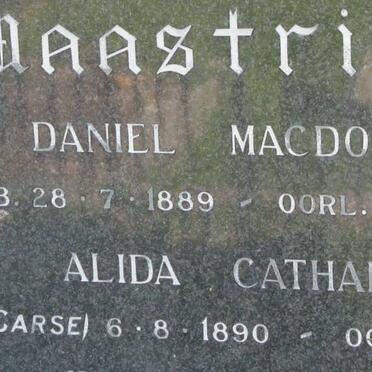MAASTRICHT Daniel Macdonald 1889-1967 &amp; Alida Catharina CARSE 1890-1967