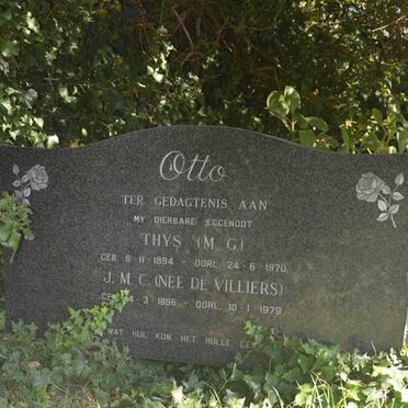 OTTO M.G. 1894-1970 & J.M.C. DE VILLIERS 1896-1979