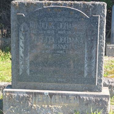 VERMEULEN Hendrik Johannes 1858-1939 & Alletta Johanna HENNEY 1863-1953