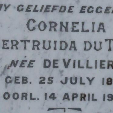 TOIT Cornelia Gertruida, du nee DE VILLIERS 1891-1927