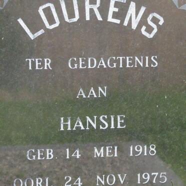 LOURENS Hansie 1918-1975