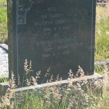 FRANKEN Matthys Christiaan -1956 & Martha Hendrina BLOM -1959