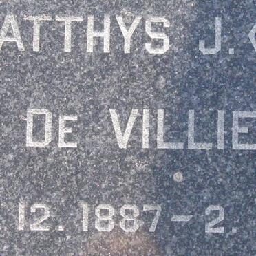 VILLIERS Matthys J., de 1887-1970