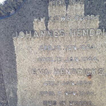 HENDRICKS Johannes 1864-1944 &amp; Eva 1866-1945