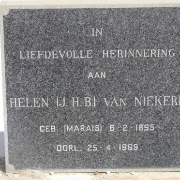 NIEKERK J.H.B., van nee MARAIS 1895-1969