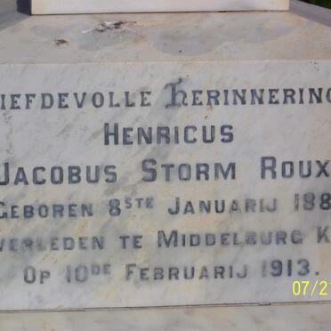 ROUX Henricus Jacobus Storm 1881-1913