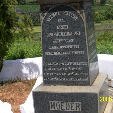 ROUX Henricus Jacobus Storm 1861-1944 &amp; Anna Elizabeth BREDELL 1858-1929 