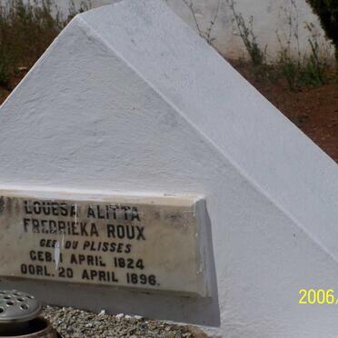 ROUX Louesa Alitta Fredrieka nee DU PLISSES 1824-1896