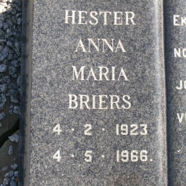 BRIERS Hester Anna Maria 1923-1966