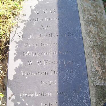WESSELS M.J.J. nee BEYERS 1823-1862