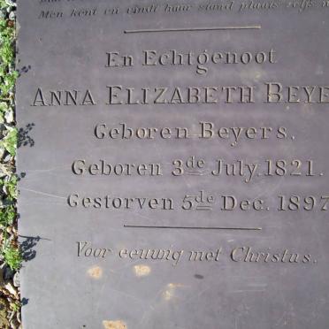 BEYERS Johan David 1819-1871 &amp; Anna Elizabeth BEYERS 1821-1897