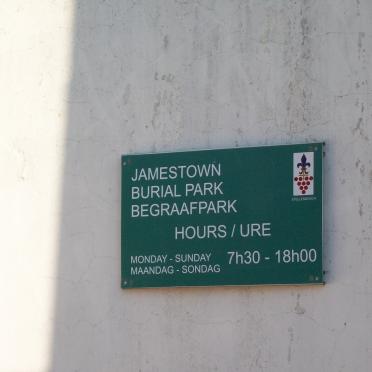 Western Cape, STELLENBOSCH, Webersvalley, Jamestown cemetery