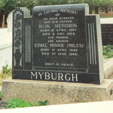 MYBURGH Rijk Hendrik 1897-1958 &amp; Ethel Minnie MILES 1896-1986