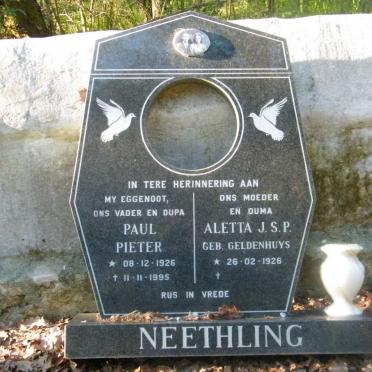 NEETHLING Paul Pieter 1926-1995 &amp; Aletta J.S.P. GELDENHUYS 1926-