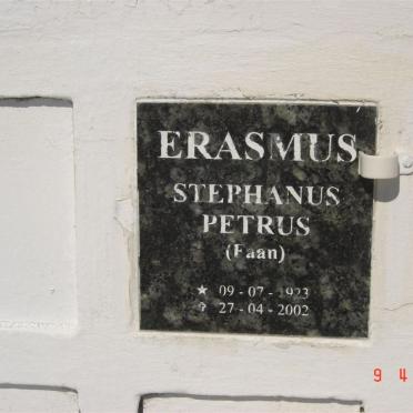 ERASMUS Stephanus Petrus 1923-2002