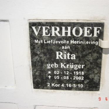 VERHOEF Rita nee KRUGER 1918-2002