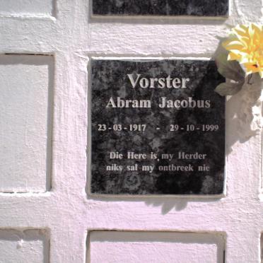 VORSTER Abram Jacobus 1917-1999