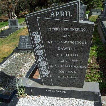 APRIL Dawid J. 1933-1997 &amp; Katrina 1927-