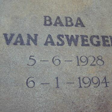 ASWEGEN Baba, van 1928-1994