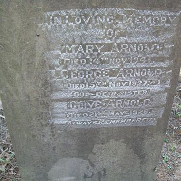 ARNOLD Mary -1941 :: ARNOLD George -1927 :: ARNOLD Olive -1926