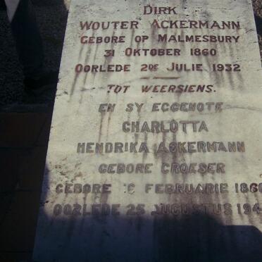 ACKERMAN Dirk Wouter 1860-1932 &amp; Charlotta Hendrika CROESER 1860-1940