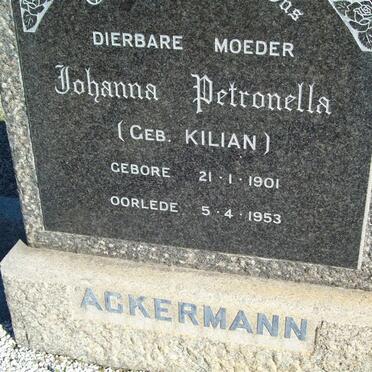 ACKERMANN Johanna Petronella nee KILIAN 1901-1953