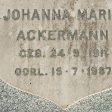 ACKERMANN Johanna Maria 1911-1987