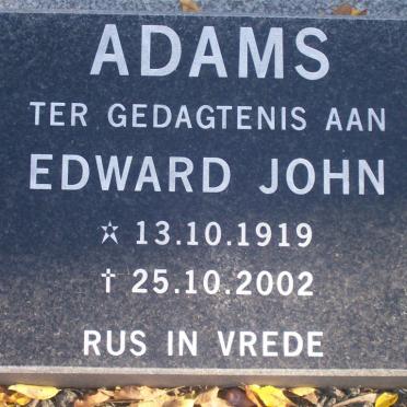 ADAMS Edward John 1919-2002