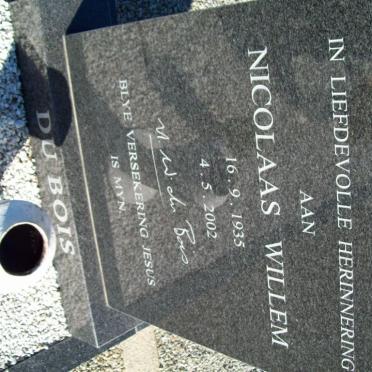 BOIS Nicolaas Willem, du 1935-2002