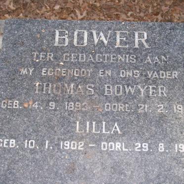 BOWER Thomas Boywer 1893-1969 &amp; Lilla 1902-1983