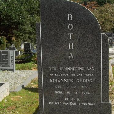 BOTHA Johannes George 1928-1972