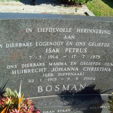 BOSMAN Isak Petrus 1914-1975 &amp; Huibrecht Johanna Christina DIPPENAAR 1915-2004