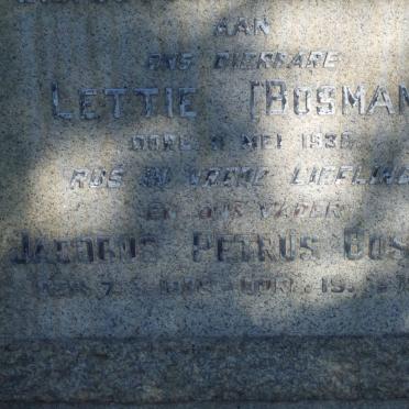 BOSMAN Jacobus Petrus 1878-1952 :: BOSMAN Lettie  -1938