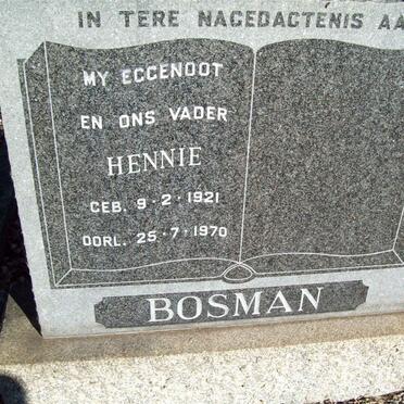 BOSMAN Hennie 1921-1970