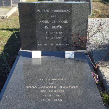 BOOYSEN Anna Jacoba nee LOUBSER 1912-1989 :: DE BRUYN Annis le Hanie 1940-1964