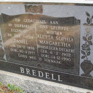 BREDELL Daniël 1898-1977 &amp; Aletta Sophia Margaretha DECKER 1902-1990