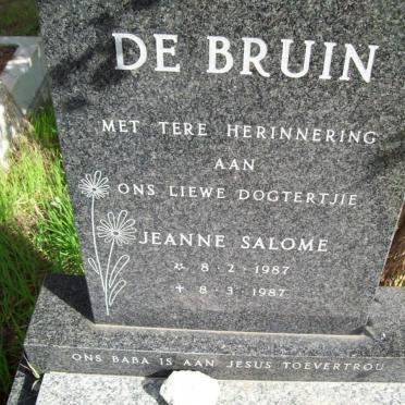BRUIN Jeanne Salome, de 1987-1987