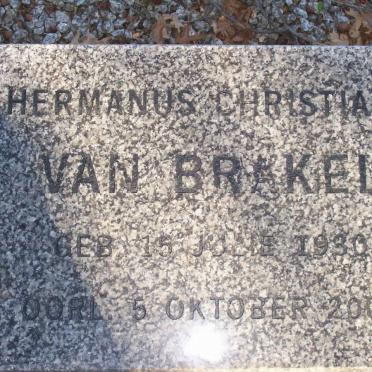 BRAKEL Hermanus Christiaan, van 1930-2001
