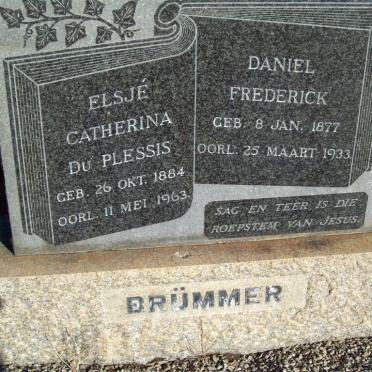 BRUMMER Daniel Frederick 1877-1933 &amp; Elsje Catharina DU PLESSIS nee BENEKE 1884-1963