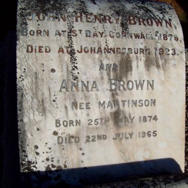 BROWN Anna nee MARTINSON 1874-1965