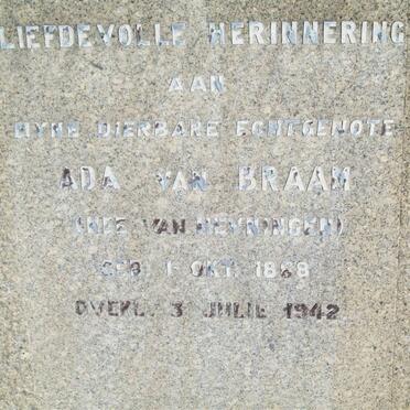 BRAAM Ada, van nee VAN HEYNINGEN 1888-1942