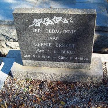 BREEDT Gerrie nee V.D. BERG 1948-1970