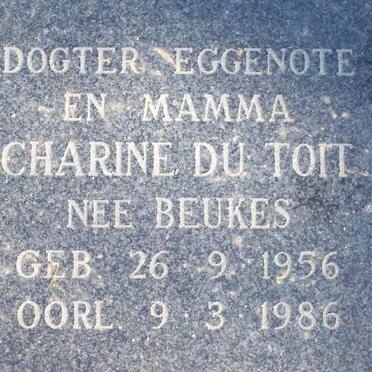 TOIT Charine, du nee BEUKES 1956-1986