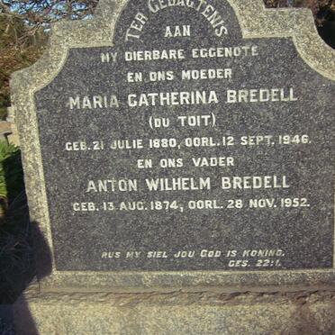 BREDELL Anton Wilhelm 1874-1952 &amp; Maria Catherina DU TOIT 1880-1946