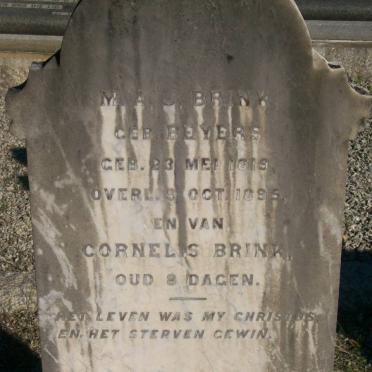 BRINK M.A.J. nee BEYERS 1819-1895 :: BRINK Cornelis